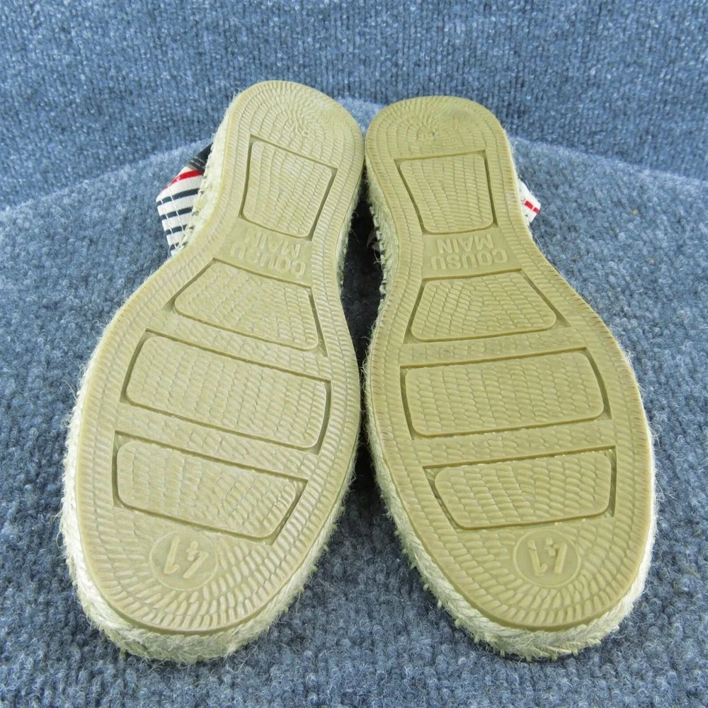 Bsided Women Flat Shoes Espadrille Size 41 Summer Slip On Blue‎ White Striped